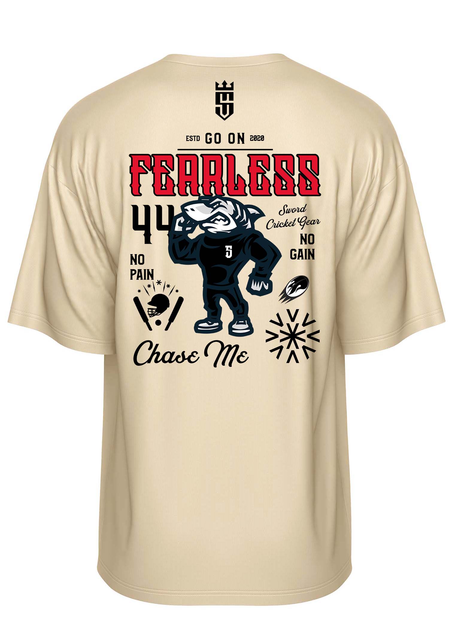 Fearless Cricket Warrior – Sword Edition Oversized Tee